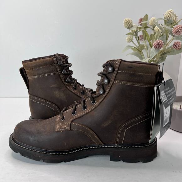 Ariat Groundbreaker 6" Work Boots Lace Up Distressed Leather Brown Men's 8D NWOB - Picture 7 of 10